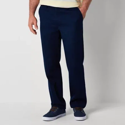 St. John's Bay Universal Wrinkle Free Easy Care Mens Classic Fit Flat Front Pant In Blue