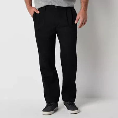 St. John's Bay Universal Wrinkle Free Easy Care Mens Classic Fit Pleated Pant In Black