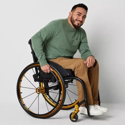 St. John's Bay Universal Wrinkle Free Easy Care Seated Mens Adaptive Easy-on + Easy-off Seated Wear  In Brown