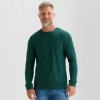 St. John's Bay Waffle Mens Crew Neck Long Sleeve Classic Fit Thermal Top In Green