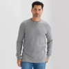 St. John's Bay Waffle Mens Crew Neck Long Sleeve Classic Fit Thermal Top In Gray