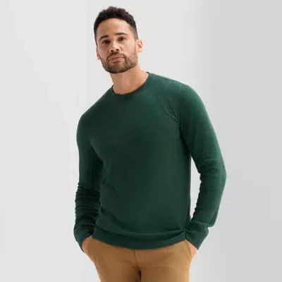 St. John's Bay Waffle Mens Crew Neck Long Sleeve Classic Fit Thermal Top In Green