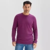 St. John's Bay Waffle Mens Crew Neck Long Sleeve Classic Fit Thermal Top In Purple
