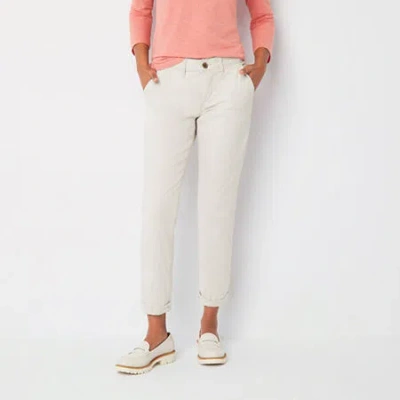 St. John's Bay Women's Relaxed Fit Girl Friend Chino Pant In Gray