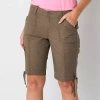 St. John's Bay Womens 11 1/2" Mid Rise Cargo Short In Brown
