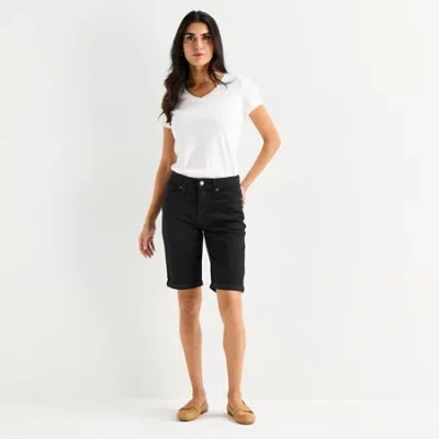 St. John's Bay Womens 11" Bermuda Short In Black