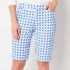 St. John's Bay Womens 11" Mid Rise Bermuda Short In Blue