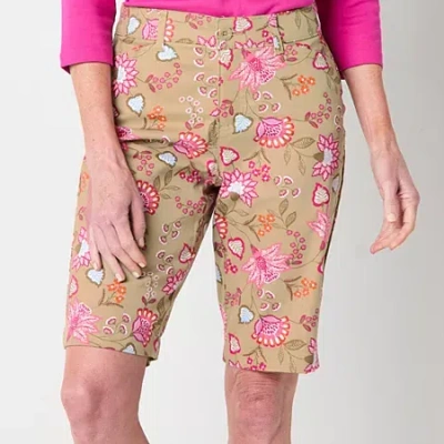 St. John's Bay Womens 11" Mid Rise Bermuda Short In Brown