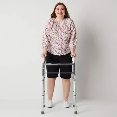 St. John's Bay Womens 11" Plus Easy-on + Easy-off Bermuda Short In Black