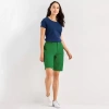St. John's Bay Womens 19" Mid Rise Bermuda Short In Green