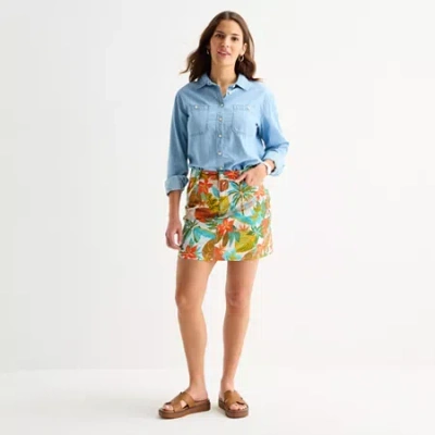 St. John's Bay Womens 5 3/4" Tall Chino Short In Multi