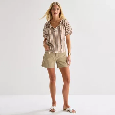 St. John's Bay Womens 5" Chino Short In Multi