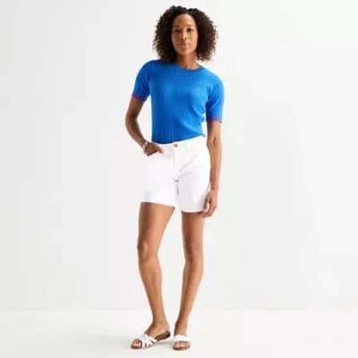 St. John's Bay Womens 7" Chino Short In White