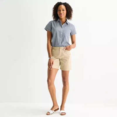 St. John's Bay Womens 7" Chino Short In Yellow