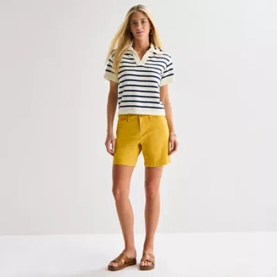 St. John's Bay Womens 7" Chino Short In Yellow