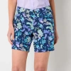 St. John's Bay Womens 7" Mid Rise Chino Short In Blue