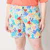 St. John's Bay Womens 8" Mid Rise Plus Chino Short In Pink