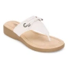 St. John's Bay Womens Arden T-strap Flat Sandals In White