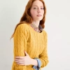 St. John's Bay Womens Crew Neck Long Sleeve Cable Knit Pullover Sweater In Yellow