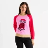 St. John's Bay Womens Crew Neck Long Sleeve Pullover Sweater In Pink