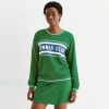 St. John's Bay Womens Crew Neck Long Sleeve Sweatshirt In Green