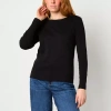 St. John's Bay Womens Crew Neck Long Sleeve T-shirt In Black