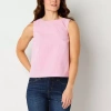 St. John's Bay Womens Crew Neck Sleeveless Blouse In Pink