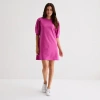 St. John's Bay Womens Elbow Sleeve Midi Shift Dress In Pink