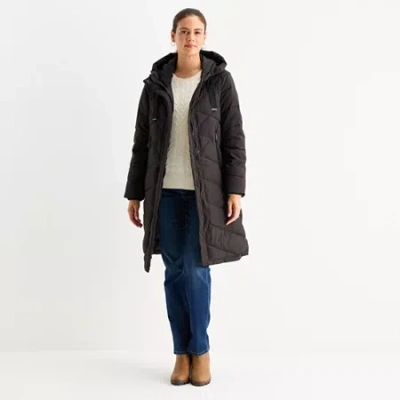 St. John's Bay Womens Heavyweight Puffer Jacket In Black