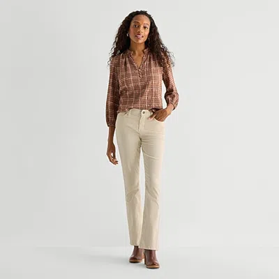 St. John's Bay Womens High Rise Bootcut Corduroy Pant In Brown