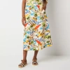 St. John's Bay Womens High Rise Midi A-line Skirt In Multi