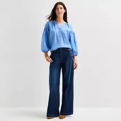 St. John's Bay Womens High Rise Regular Fit Jean In Blue