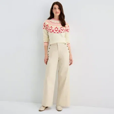 St. John's Bay Womens High Rise Wide Leg Jean In Sand