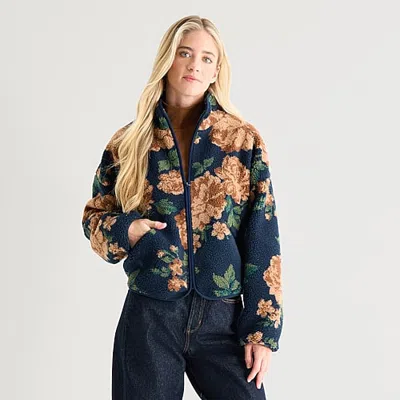 St. John's Bay Womens Jacket In Blue