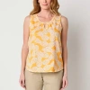 St. John's Bay Womens Keyhole Neck Sleeveless Tank Top In Yellow