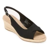 St. John's Bay Womens Lone Wedge Sandals In Black