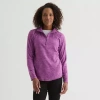 St. John's Bay Womens Long Sleeve Quarter-zip Pullover In Purple