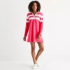 St. John's Bay Womens Long Sleeve Rugby Dress In Pink