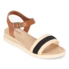 St. John's Bay Womens Lower Ankle Strap Flat Sandals In Brown