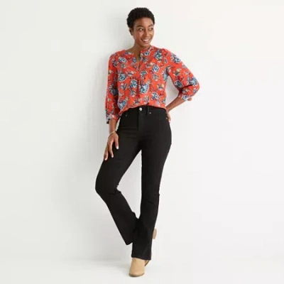 St. John's Bay Womens Mid Rise Bootcut Jean In Black