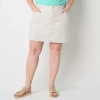 St. John's Bay Womens Mid Rise-plus Skort In Neutral