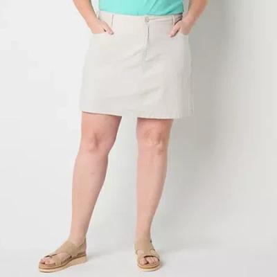 St. John's Bay Womens Mid Rise-plus Skort In Sand