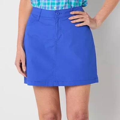 St. John's Bay Womens Mid Rise Skort In Blue
