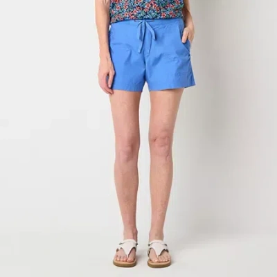 St. John's Bay Womens Mid Rise Soft Short In Blue