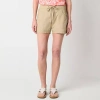 St. John's Bay Womens Mid Rise Soft Short In Brown