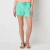 St. John's Bay Womens Mid Rise Soft Short In Green