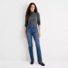 St. John's Bay Womens Mid Rise Straight Leg Jean In Blue