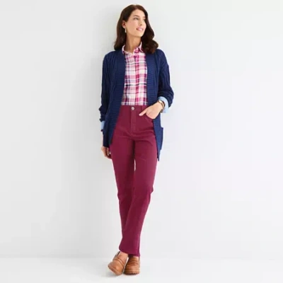 St. John's Bay Womens Mid Rise Straight Leg Jean In Red