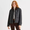 St. John's Bay Womens Midweight Jacket In Black