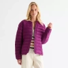 St. John's Bay Womens Midweight Puffer Jacket In Purple